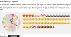Website showing crime level in GPS area