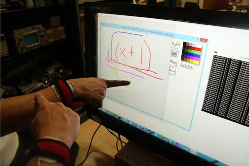 Drawing app with teamtouch wristbands